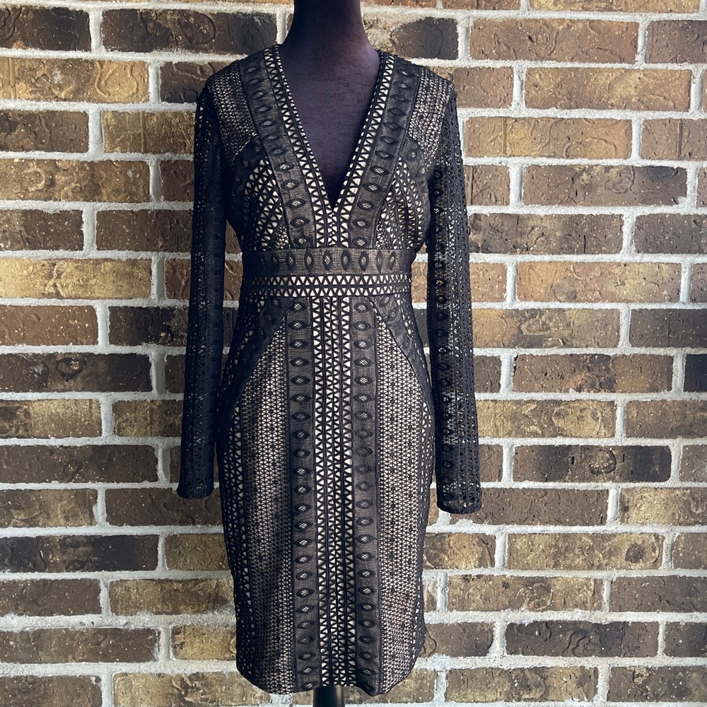 Bardot Allegra Lace Sheath Dress Lace-Overlay Pencil Skirt - Picture 7 of 16